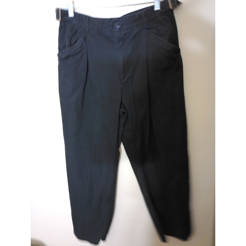 Common Market Pleated Tapered Pants Mens Large Black Side Buckle Minimalist vtg